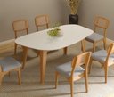 Ver imagem 2 de Mesa Orgânica / Retrô 180 cm - Off White/Freijó