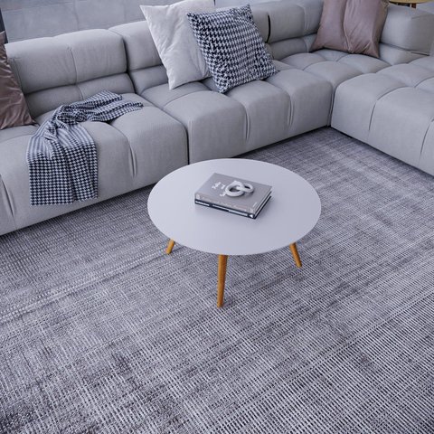 Mesa de Centro Vesta Redonda 100% MDF 31cm x 67cm x 67cm Cinza