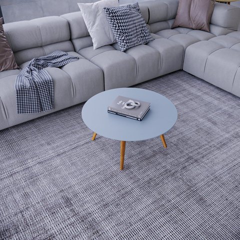 Mesa de Centro Vesta Redonda 100% MDF 31cm x 67cm x 67cm Cinza