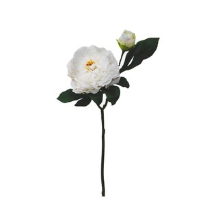 Flor Permanente Haste Peonia Branca 52cm