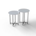 Ver imagem 2 de Conjunto Mesa Lateral de Canto Rome 100% MDF 57cm x 45cm x 45cm Branco
