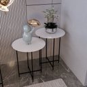 Ver imagem 1 de Conjunto Mesa Lateral de Canto Rome 100% MDF 57cm x 45cm x 45cm Branco