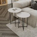Ver imagem 1 de Conjunto Mesa Lateral de Canto Rome 100% MDF 57cm x 45cm x 45cm Cinza