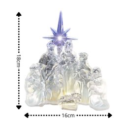 Presépio Iluminado Led Acrílico Transparente Luxo 17cm - Nataluz - 3