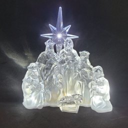 Presépio Iluminado Led Acrílico Transparente Luxo 17cm - Nataluz - 5