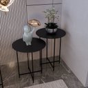 Ver imagem 1 de Conjunto Mesa Lateral de Canto Rome 100% MDF 57cm x 45cm x 45cm Preto