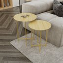 Ver imagem 1 de Conjunto Mesa Lateral de Canto Rome 100% MDF 57cm x 45cm x 45cm Marrom