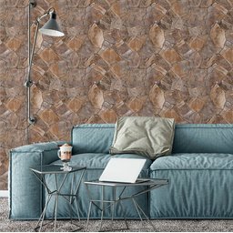 Papel de Parede Pedras Assimétricas Escuras - 3,30x0,50m - 4