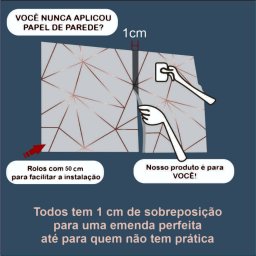 Papel de Parede Pedras Assimétricas Escuras - 3,30x0,50m - 3