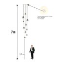 Ver imagem 3 de Lustre Pendente Para Sala Pé direito Alto Duplo Flora Marfim