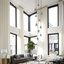 Ver imagem 7 de Lustre Pendente Para Sala Pé direito Alto Duplo Flora Marfim