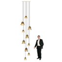 Ver imagem 1 de Lustre Pendente Para Sala Pé direito Alto Duplo Flora Marfim