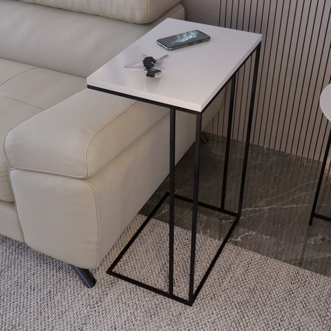 Mesa Lateral Greco 67cm x 45cm x 30cm Branco