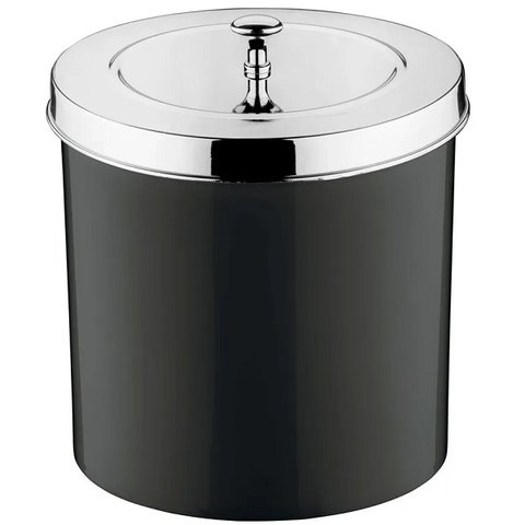 Lixeira com Tampa 5 Litros PRETA/CROMADA Future