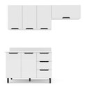 Ver imagem 4 de Armário de Cozinha Modulada Completa 3 Peças 200cm com Tampo 250063 Meena Politorno Móveis