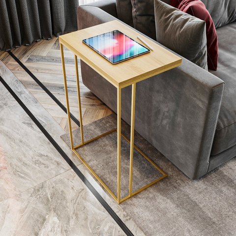 Mesa Lateral Greco 100% MDF 67cm x 45cm x 30cm Marrom