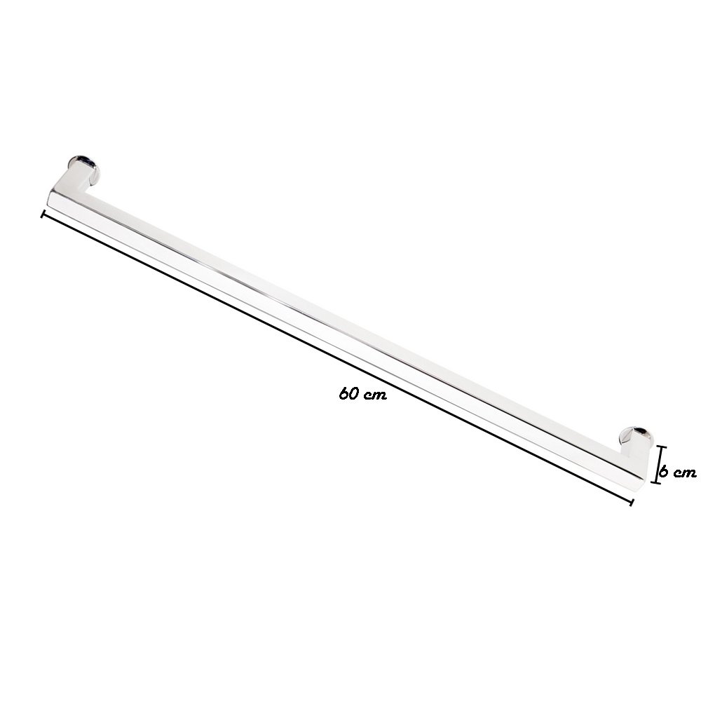 Toalheiro Horizontal de 50cm para Box Aço Inox Polido Brilhante Stainless - 4