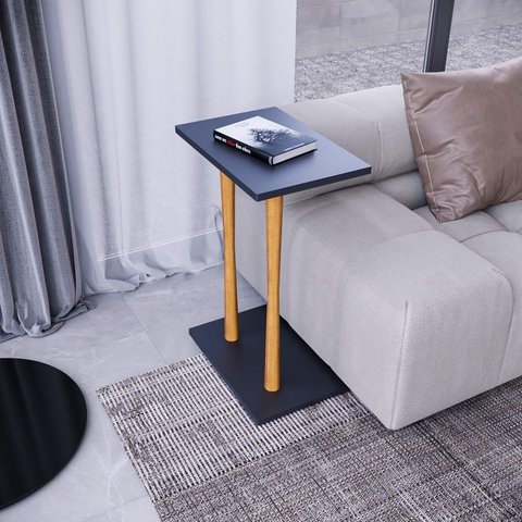 Mesa Lateral Alla 68cm x 45cm x 30cm Preto