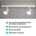 Ver imagem 6 de Trilho Eletrificado 2 Spot Led Mr16 Gu10 Direcionável Cor:branco