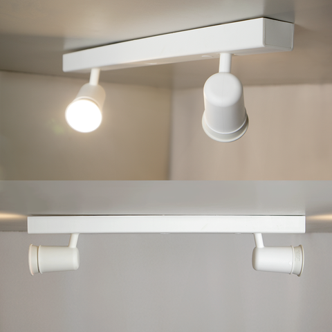 Trilho Eletrificado 2 Spot Led Mr16 Gu10 Direcionável Cor:branco