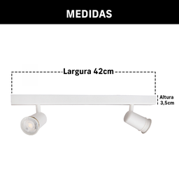 Trilho Eletrificado 2 Spot Led Mr16 Gu10 Direcionável Cor:branco - 7