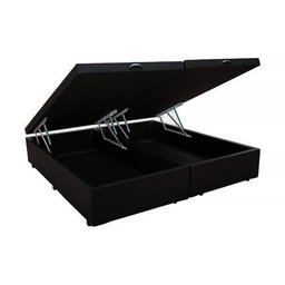 Base Box Baú Queen Bipartido Santo Box Suede Preto 47x158x198 - 2