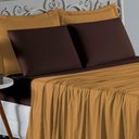 Ver imagem 3 de Jogo de Cama Casal Viúva Nobre 4 Peças Malha 100% Algodão - Cobre / Marrom