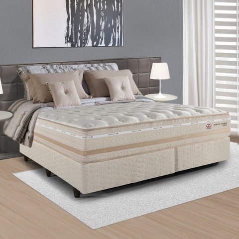 Colchão Molas Maxspring Marrocos King 193cm Branco/Bege