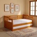 Ver imagem 1 de Sofá Cama Solteiro de Madeira Maciça com Cama Auxiliar Repleta