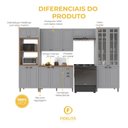 Ver imagem 5 de Armário de Cozinha Modulada Completa Fidelitá Nara 100% MDF 5 Peças 350cm 16 Portas 2 Gavetas com
