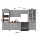 Ver imagem 4 de Armário de Cozinha Modulada Completa Fidelitá Nara 100% MDF 5 Peças 350cm 16 Portas 2 Gavetas com
