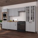 Ver imagem 1 de Armário de Cozinha Modulada Completa Fidelitá Nara 100% MDF 5 Peças 350cm 16 Portas 2 Gavetas com