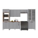 Ver imagem 2 de Armário de Cozinha Modulada Completa Fidelitá Nara 100% MDF 5 Peças 350cm 16 Portas 2 Gavetas com