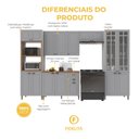 Ver imagem 5 de Armário de Cozinha Modulada Completa Fidelitá Nara 100% MDF 5 Peças 350cm 16 Portas 2 Gavetas com
