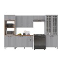 Ver imagem 1 de Armário de Cozinha Modulada Completa Fidelitá Nara 100% MDF 5 Peças 350cm 16 Portas 2 Gavetas com