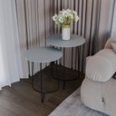 Ver imagem 1 de Conjunto Mesa Lateral de Canto Trude 100% MDF 55cm x 45cm x 45cm Cinza