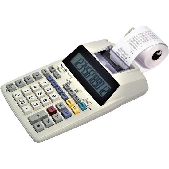 Calculadora Sharp EL-1750 / Pilha / com Entrada Pra Fonte - Branco - 1