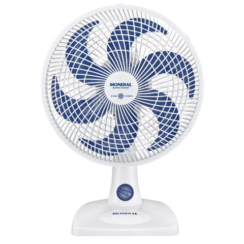 Ventilador de Mesa Mondial Super Power 6 Pás 30cm 220v Branco Azul Vsp-30-w