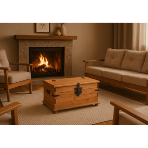 Baú Decorativo Multiuso Corona 51,5cm X 91,5cm X 46cm