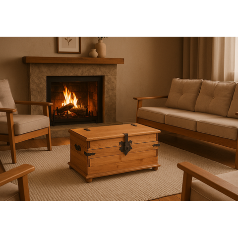 Baú Decorativo Multiuso Corona 51,5cm X 91,5cm X 46cm