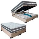 Ver imagem 1 de Cama Box Baú Casal Bipartido Suede + Colchão Anjos Black Graphite Molas Ensacadas 138cm Suporta At
