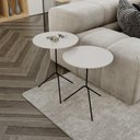 Ver imagem 1 de Conjunto Mesa Lateral de Canto Pugly 100% MDF 55cm x 40cm x 40cm Cinza