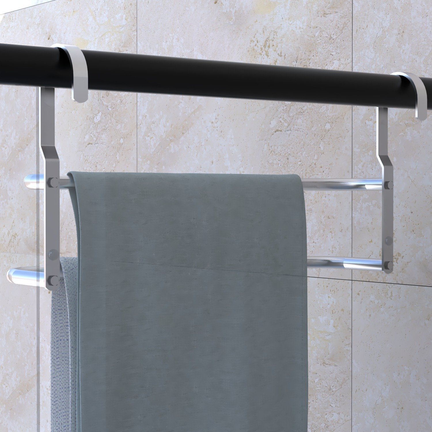 Suporte Porta Toalhas Duplo Toalheiro para Box 60cm Fs - 3