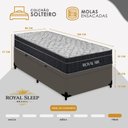 Ver imagem 4 de Cama Box com Baú Solteiro 88cm Royal Air Sintético Molas Ensacadas Cinza Royal