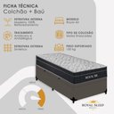 Ver imagem 7 de Cama Box com Baú Solteiro 88cm Royal Air Sintético Molas Ensacadas Cinza Royal