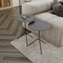 Ver imagem 1 de Conjunto Mesa Lateral de Canto Pugly 55x40x40cm Preto 100% MDF