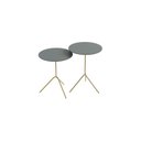 Ver imagem 2 de Conjunto Mesa Lateral de Canto Pugly 55x40x40cm Cinza 100% MDF