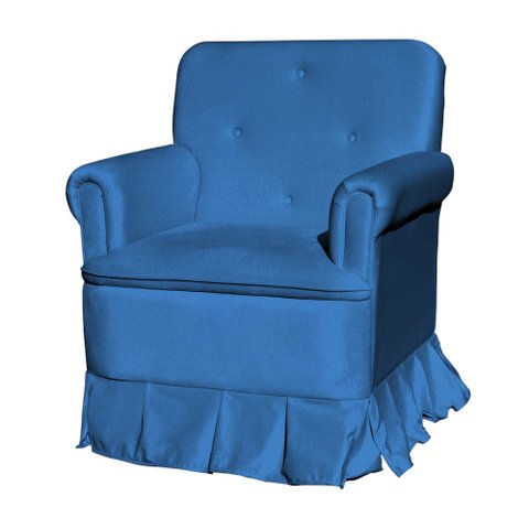 Poltrona Para Quarto Amamentação Com Balanço Suede Estopar Laura Suede Azul Royal