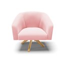Ver imagem 3 de Kit 02 Poltronas Giratória Stella Suede Base Madeira MA30 - D’Rossi - Rosa Bebê