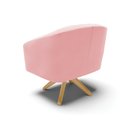 Ver imagem 5 de Kit 02 Poltronas Giratória Stella Suede Base Madeira MA30 - D’Rossi - Rosa Bebê